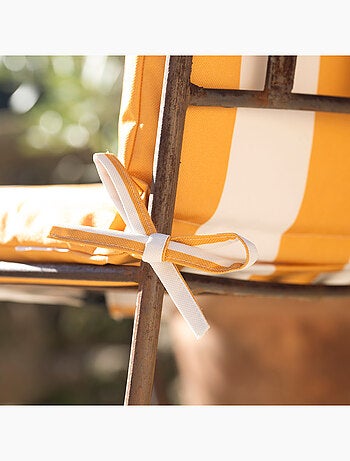 Coussin de chaise assise et dossier imperméable à rayures ARCACHON