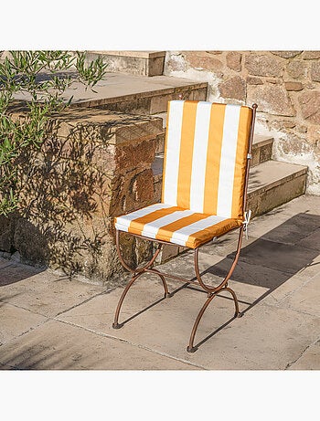 Coussin de chaise assise et dossier imperméable à rayures ARCACHON