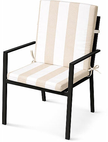 Coussin de chaise assise et dossier imperméable à rayures ARCACHON