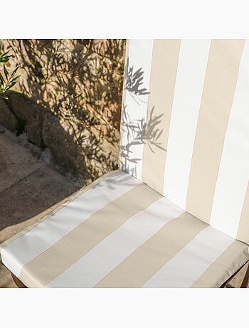 Coussin de chaise assise et dossier imperméable à rayures ARCACHON