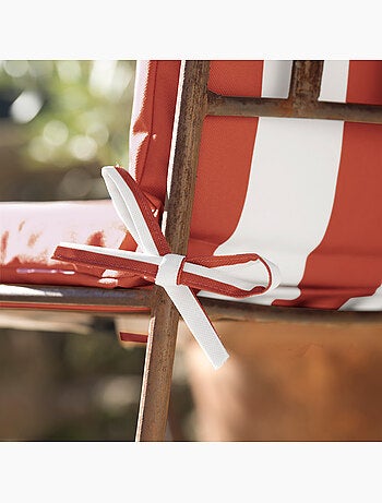 Coussin de chaise assise et dossier imperméable à rayures ARCACHON