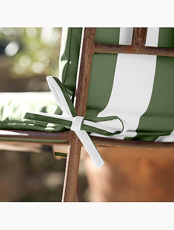 Coussin de chaise assise et dossier imperméable à rayures ARCACHON