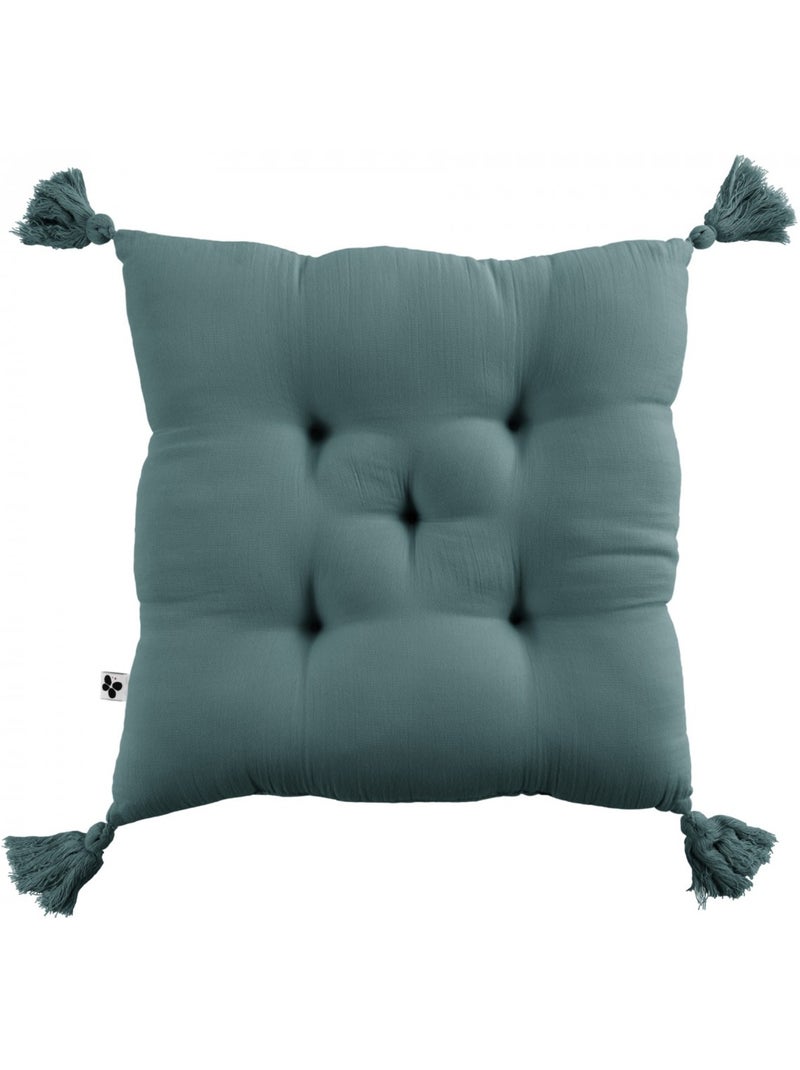 Coussin de chaise Assise matelassée gaze de coton gaia Safran - Kiabi