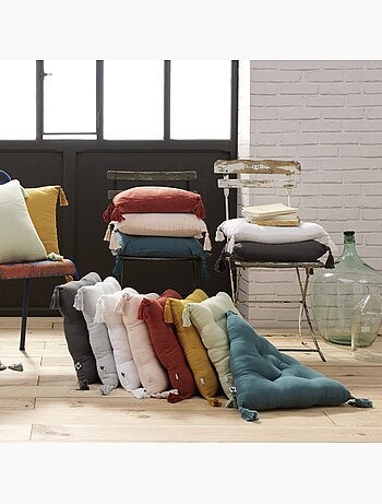 Coussin de chaise Assise matelassée gaze de coton gaia