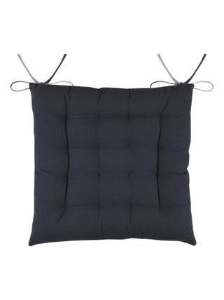 Coussin de chaise bicolore réversible en coton anthracite et gris