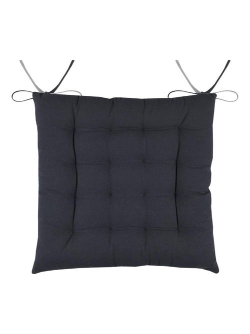 Coussin de chaise bicolore réversible en coton anthracite et gris - Kiabi
