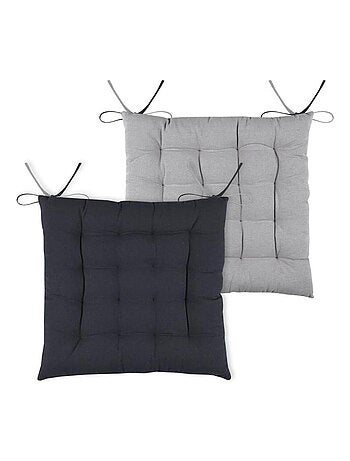 Coussin de chaise bicolore réversible