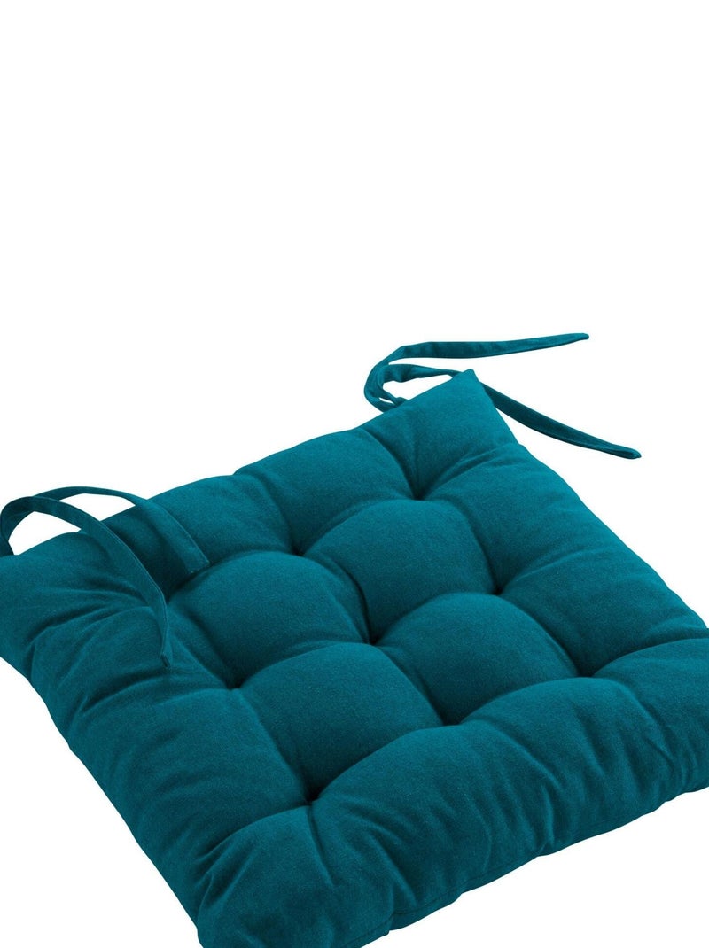 Coussin de chaise coton recycle Collection Grand Mistral Bleu canard - Kiabi