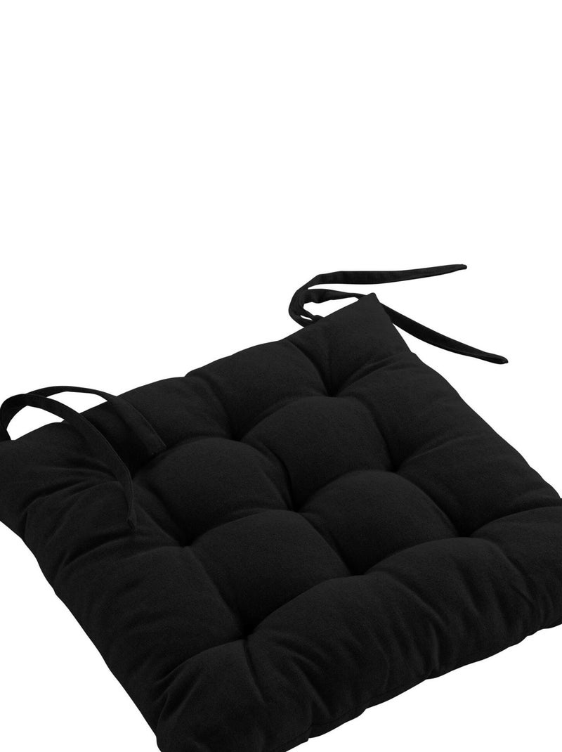 Coussin de chaise coton recycle Collection Grand Mistral Noir - Kiabi