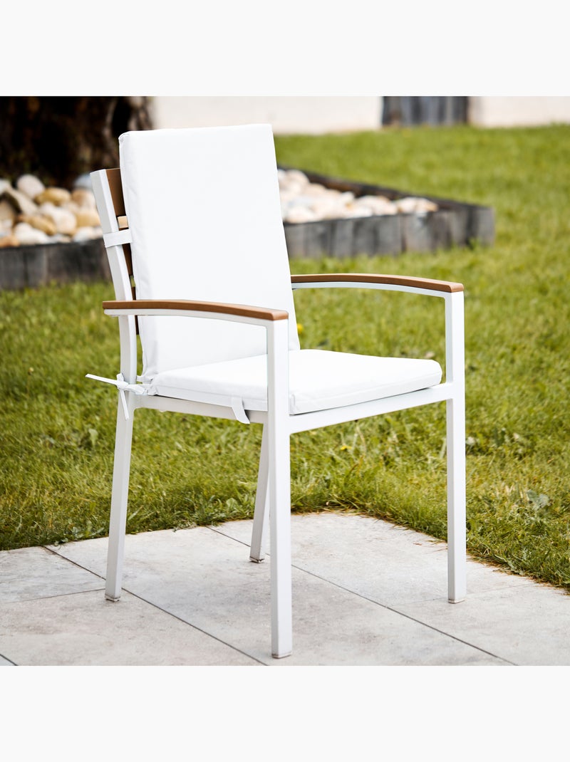 Coussin de chaise extérieur assise et dossier MINORQUE Blanc - Kiabi