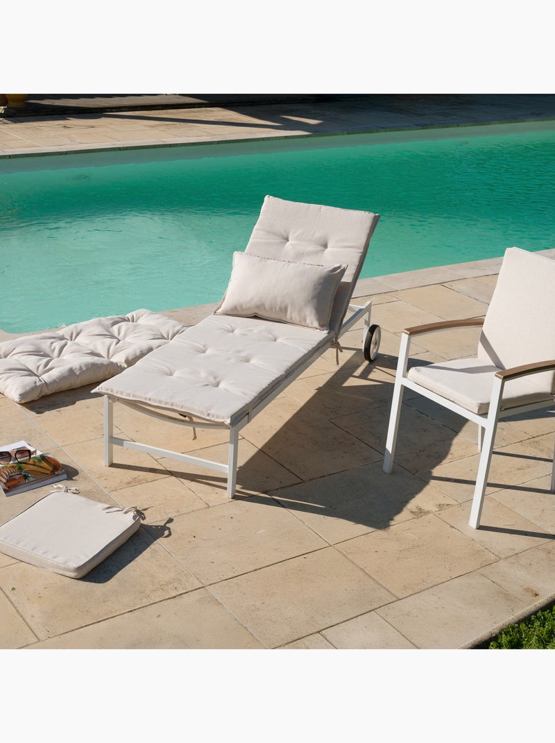 Coussin de chaise extérieur haute résistance FERRET Beige coquille - Kiabi