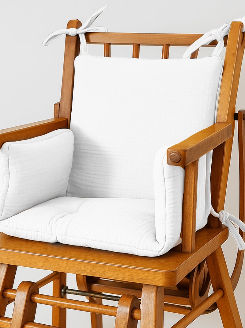 Coussin de Chaise Haute en Coton Bio Blanc Blanc - Kiabi