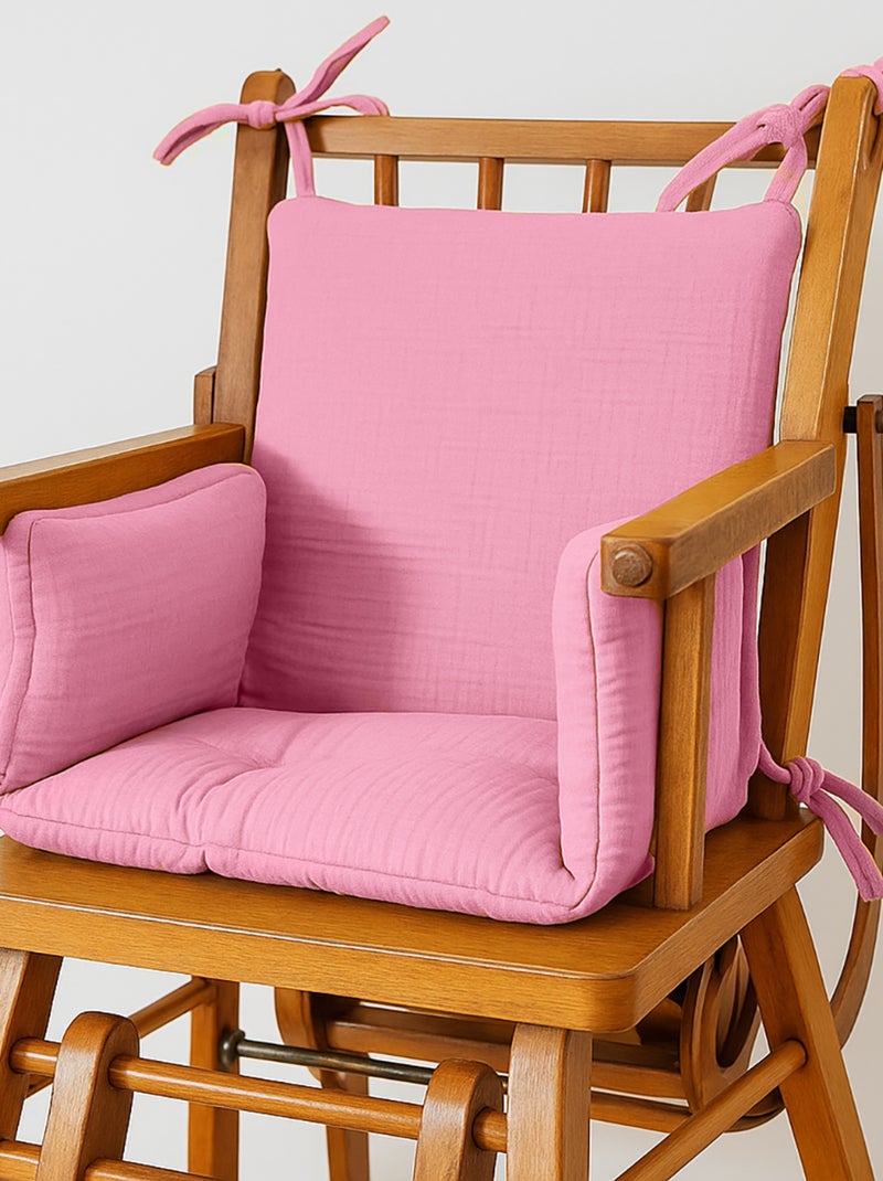 Coussin de Chaise Haute en Coton Bio Rose Rose - Kiabi