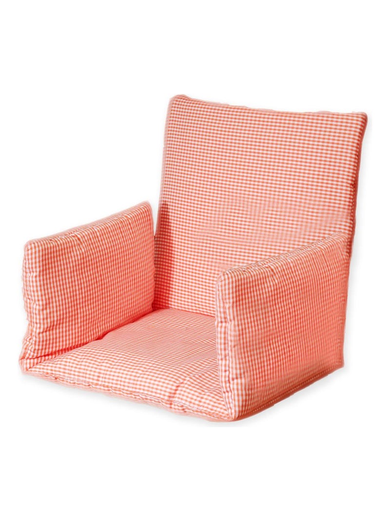Coussin de Chaise Haute en Coton Bio Vichy Orange - Kiabi