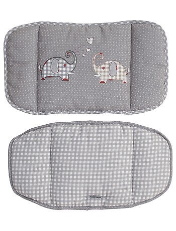 Coussin de chaise haute évolutive lavable en 2 pièces - Motif éléphants - 'Roba jumbotwins'