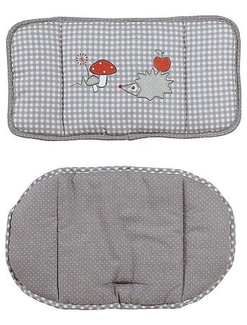 Coussin de chaise haute évolutive lavable en 2 pièces - Motif hérisson - 'Roba adam et eule'