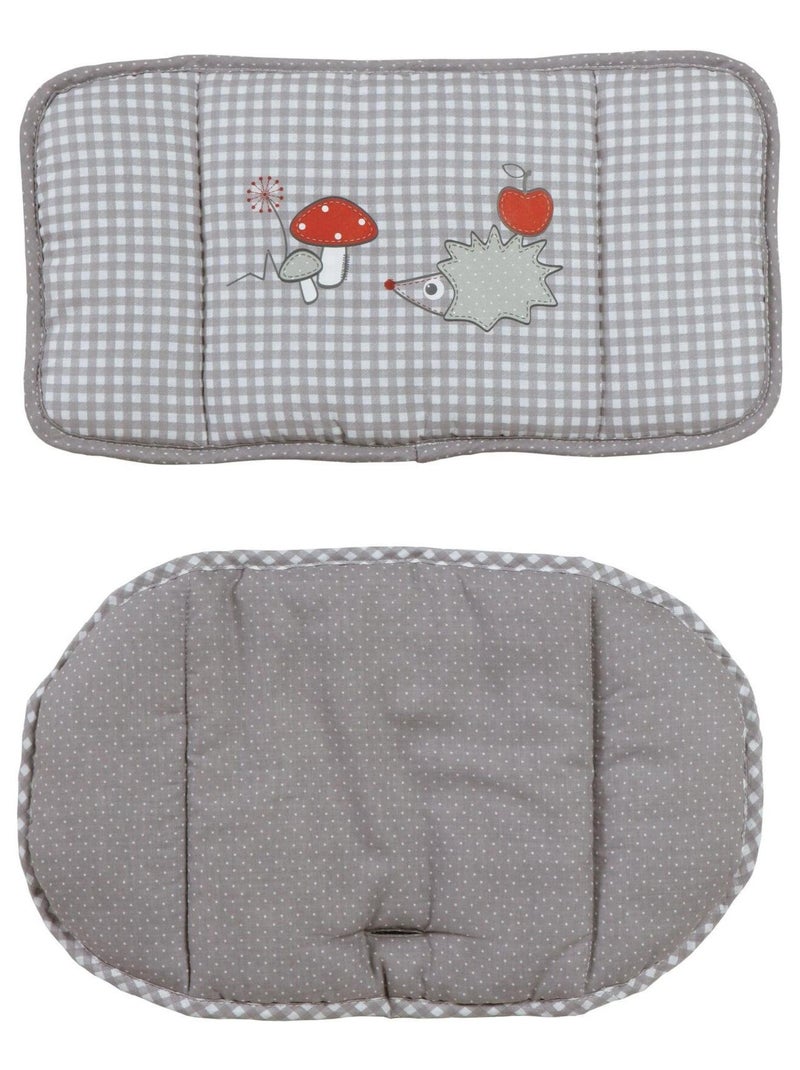 Coussin de chaise haute évolutive lavable en 2 pièces - Motif hérisson - 'Roba adam et eule' Gris Rouge - Kiabi