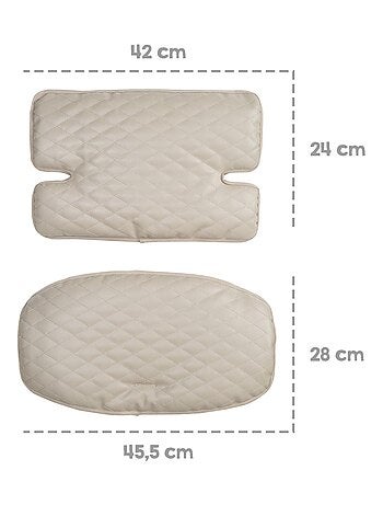Coussin de chaise haute évolutive matelassé 2 pièces - en cuir PU - 'Roba luxe'