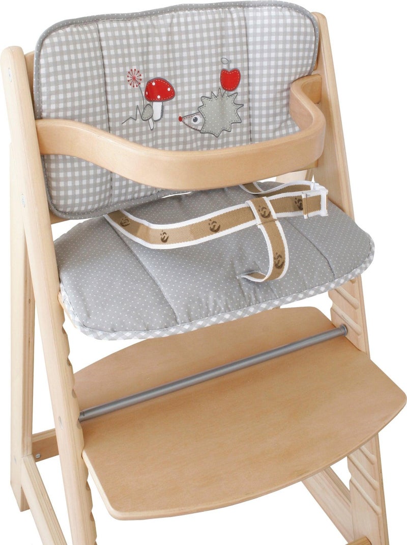 Coussin de chaise haute lavable imprimé hérisson 'Adam et Eule' ROBA Gris Rouge - Kiabi