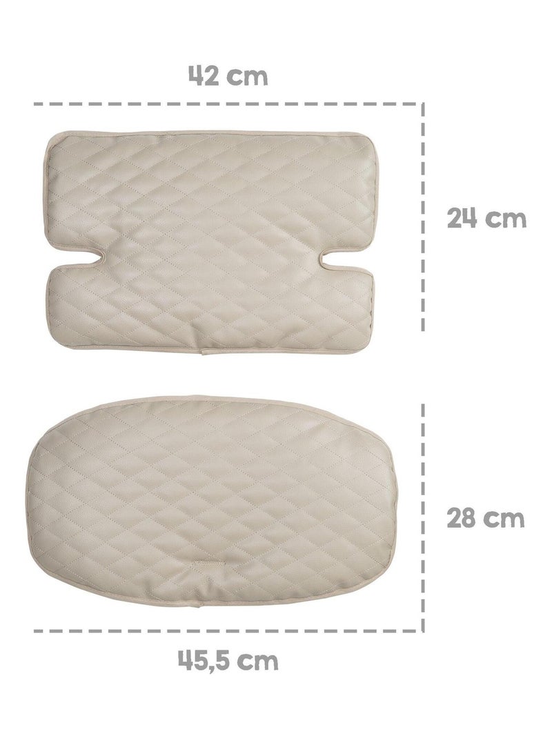 Coussin de chaise haute matelassé 2 pièces en cuir PU 'Luxe' ROBA Grège - Kiabi