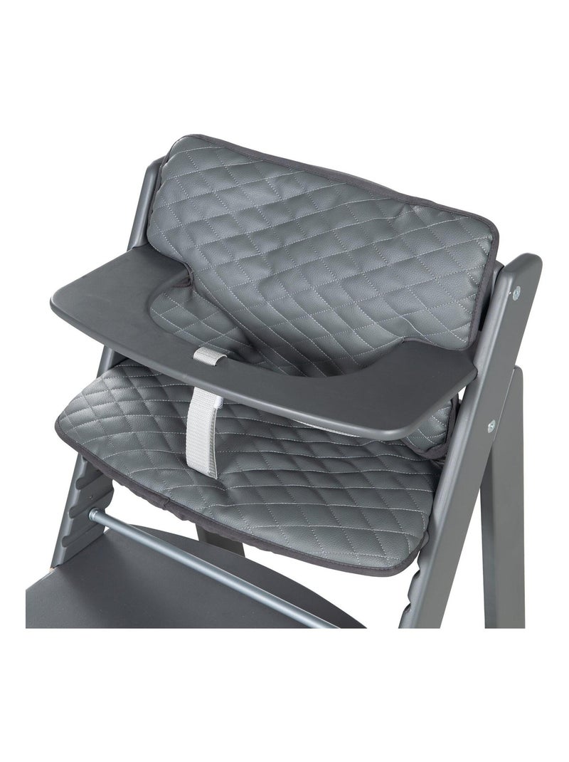 Coussin de chaise haute matelassé 2 pièces en cuir PU 'Luxe' ROBA gris anthracite - Kiabi