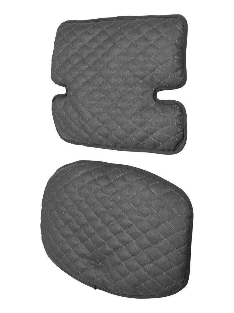 Coussin de chaise haute matelassé 2 pièces en cuir PU 'Luxe' ROBA gris anthracite - Kiabi