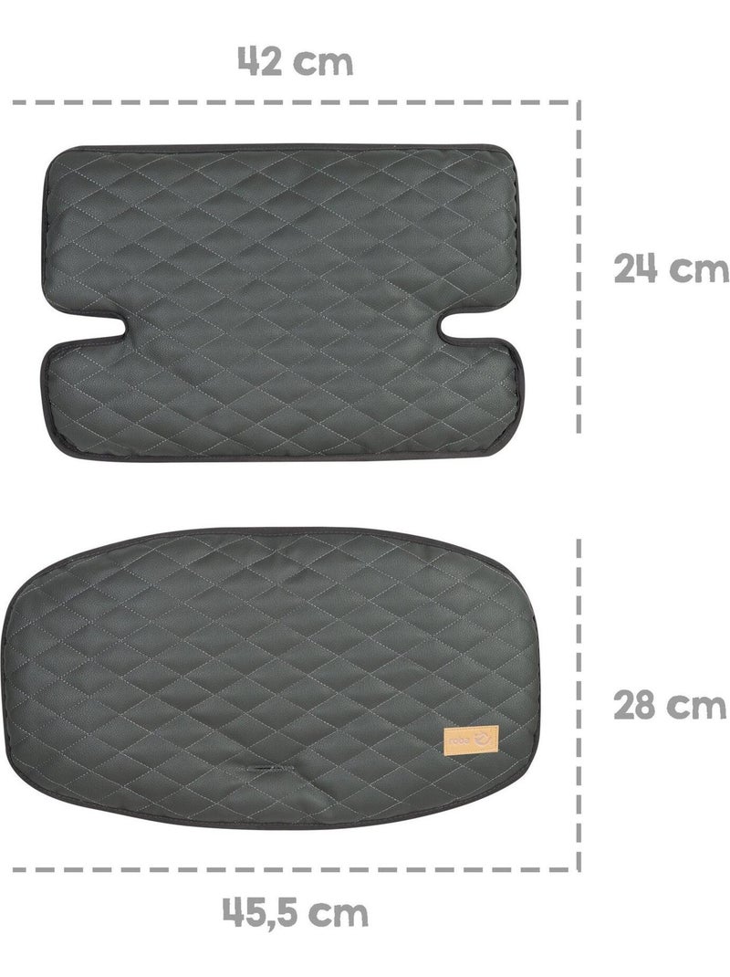 Coussin de chaise haute matelassé 2 pièces en cuir PU 'Luxe' ROBA gris anthracite - Kiabi