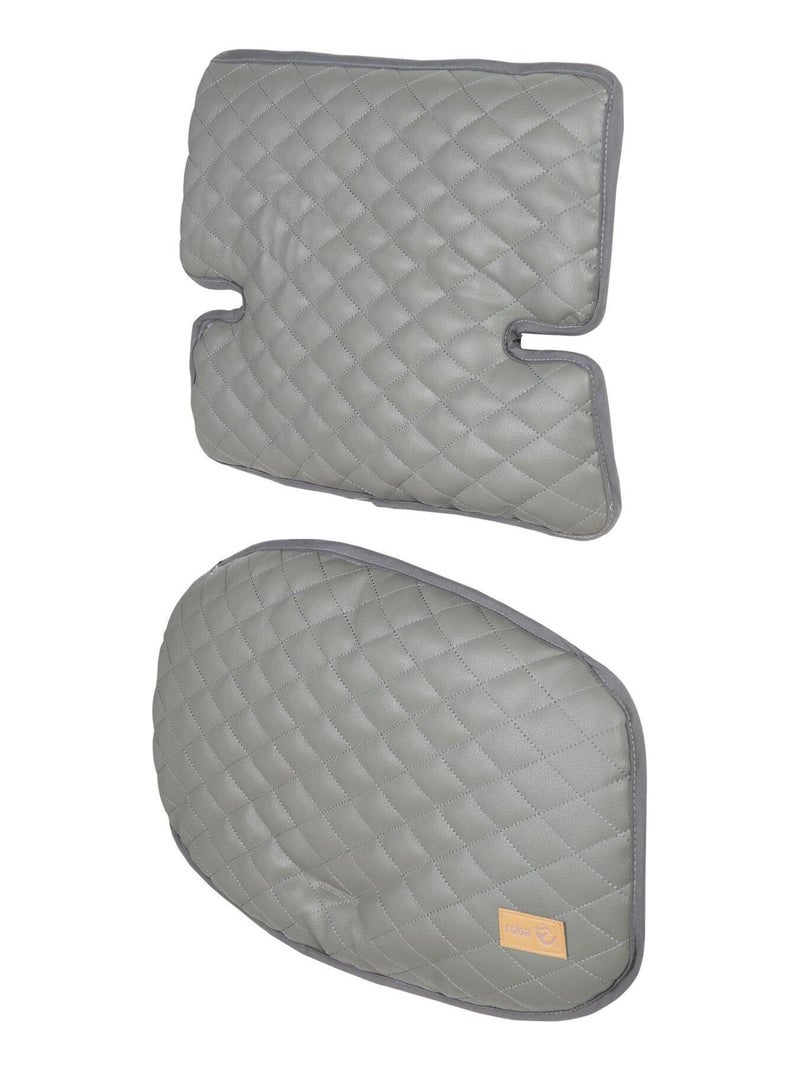 Coussin de chaise haute matelassé 2 pièces en cuir PU 'Luxe' ROBA Gris clair - Kiabi