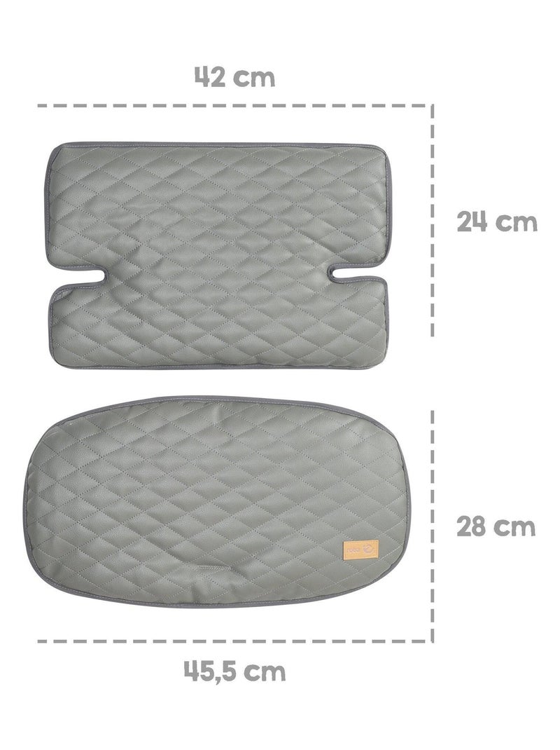 Coussin de chaise haute matelassé 2 pièces en cuir PU 'Luxe' ROBA Gris clair - Kiabi