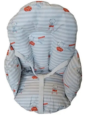 Coussin de chaise pour bébé en pvc motifs gris rayé animaux