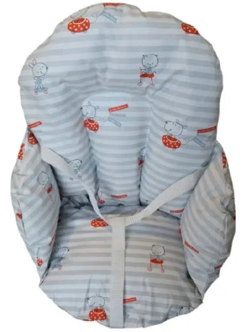 Coussin de chaise pour bébé en pvc motifs gris rayé animaux - Kiabi