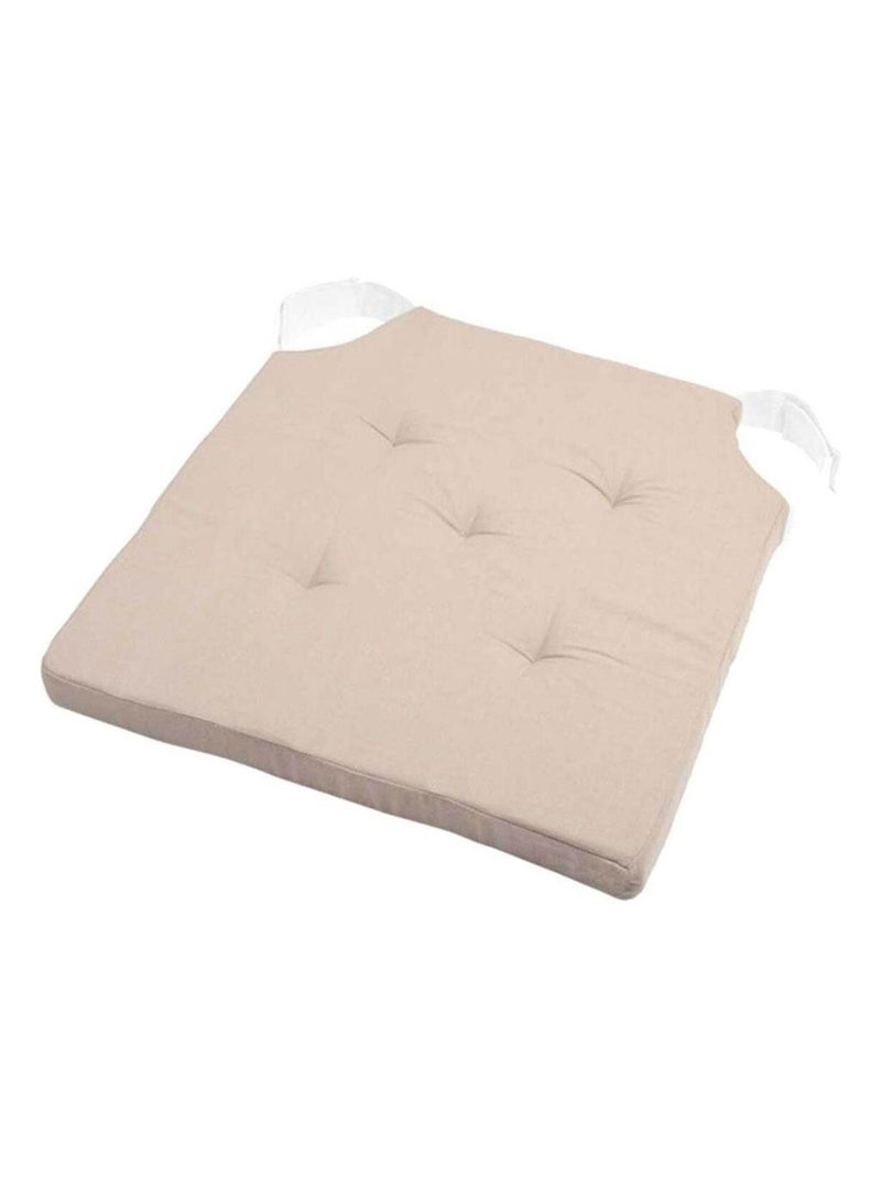 Coussin de chaise réversible lin et beige en coton 38 x 38 cm Beige - Kiabi