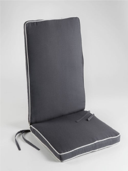 Coussin de fauteuil 90 x 42 x 5 cm bicolore anthracite - Kiabi