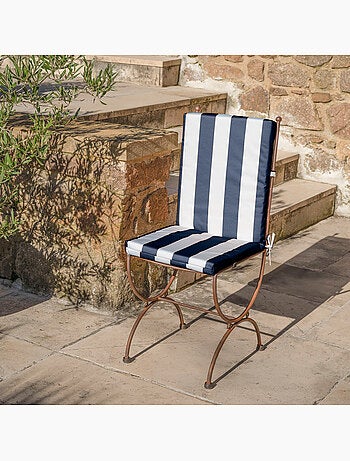 Coussin de fauteuil assise et dossier imperméable à rayures ARCACHON