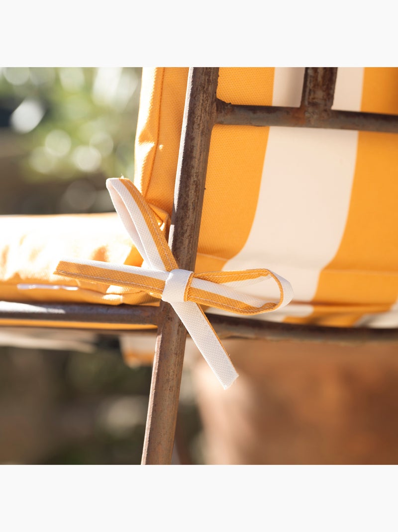 Coussin de fauteuil assise et dossier imperméable  à rayures ARCACHON Jaune - Kiabi