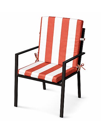 Coussin de fauteuil assise et dossier imperméable à rayures ARCACHON