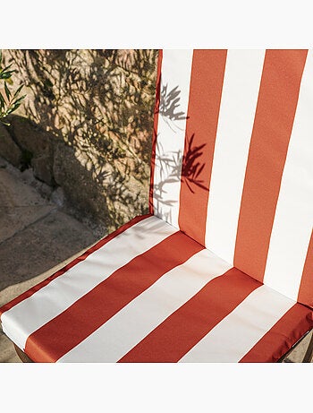 Coussin de fauteuil assise et dossier imperméable à rayures ARCACHON