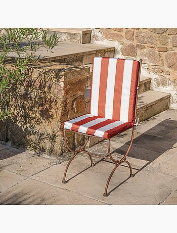 Coussin de fauteuil assise et dossier imperméable à rayures ARCACHON