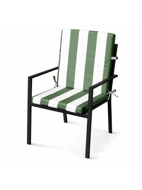 Coussin de fauteuil assise et dossier imperméable à rayures ARCACHON - Kiabi Coussin de fauteuil assise et dossier imperméable à rayures ARCACHON - Kiabi