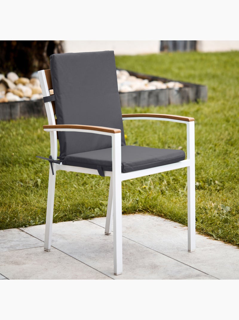 Coussin de fauteuil extérieur assise et dossier MINORQUE gris anthracite - Kiabi