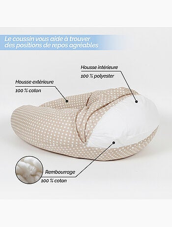 Coussin de grossesse, de maternité et d'allaitement déhoussable - Monsieur Bébé