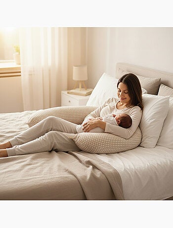 Coussin de grossesse, de maternité et d'allaitement déhoussable - Monsieur Bébé