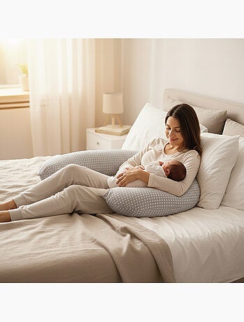 Coussin de grossesse, de maternité et d'allaitement déhoussable - Monsieur Bébé