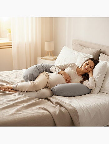 Coussin de grossesse, de maternité et d'allaitement déhoussable - Monsieur Bébé