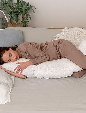 Coussin de grossesse et d'allaitement Buddy Silver dots 'Doomoo'