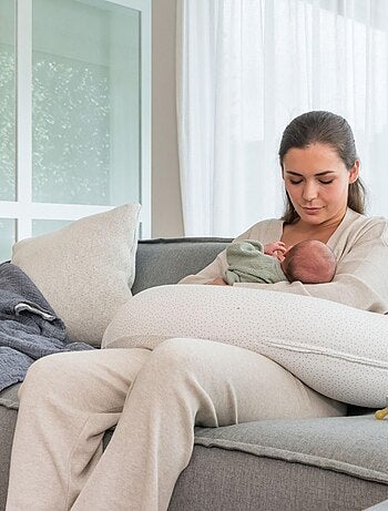Coussin de grossesse et d'allaitement Buddy Silver dots 'Doomoo'