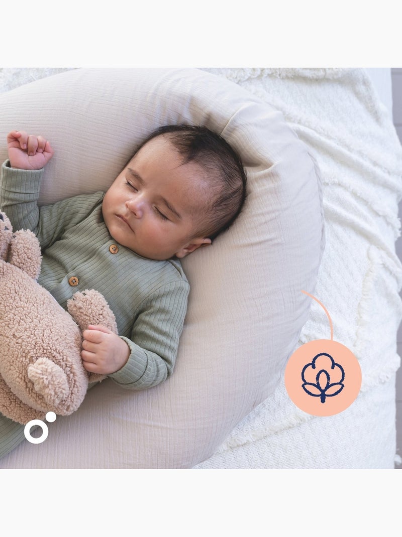 Coussin de grossesse et d'allaitement comfy big en coton bio 'doomoo' Beige - Kiabi