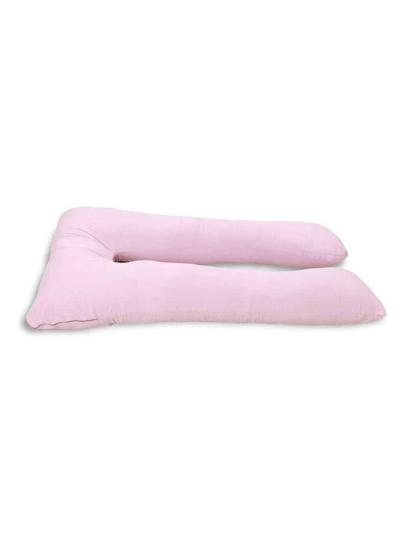 Coussin de Grossesse et d'Allaitement Coton 140x80cm - Déhoussable - Bananair Rose - Kiabi