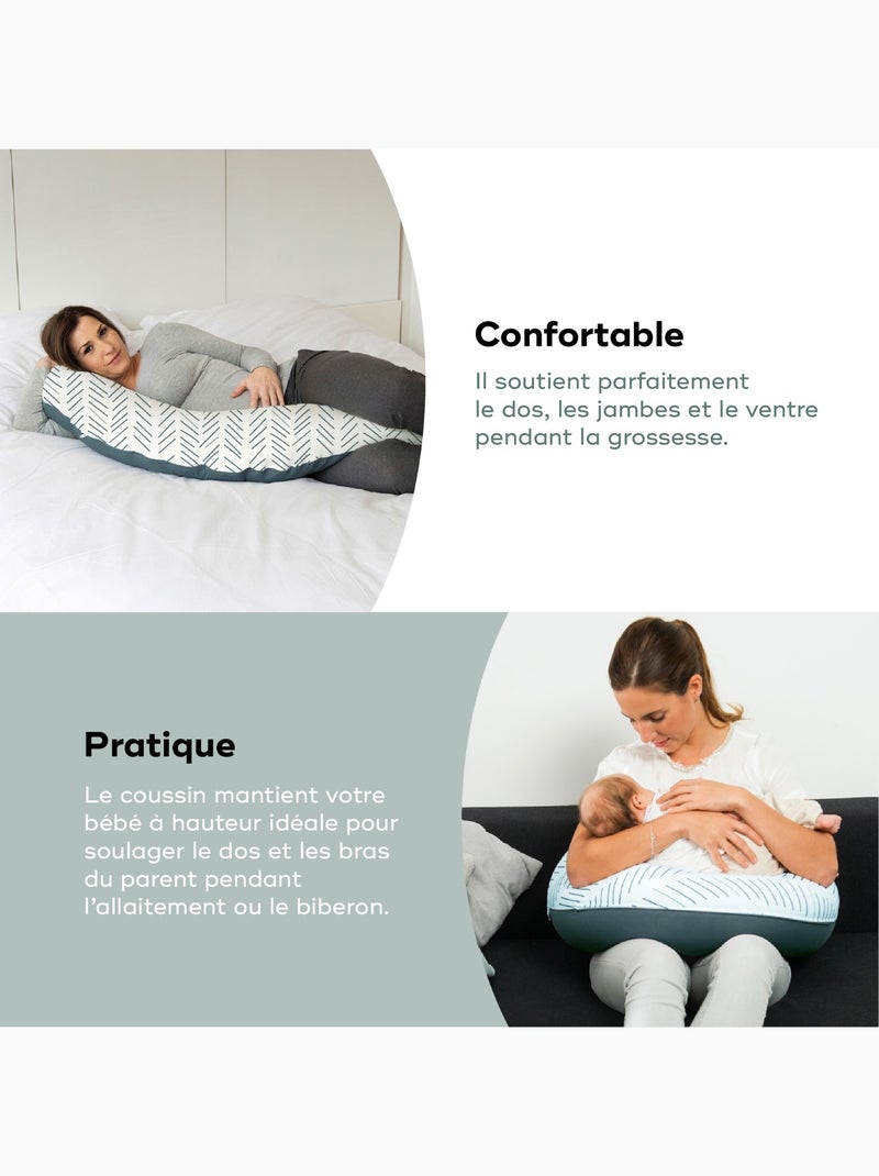 Coussin de grossesse et d'allaitement ethnic - buddy Gris foncé - Kiabi