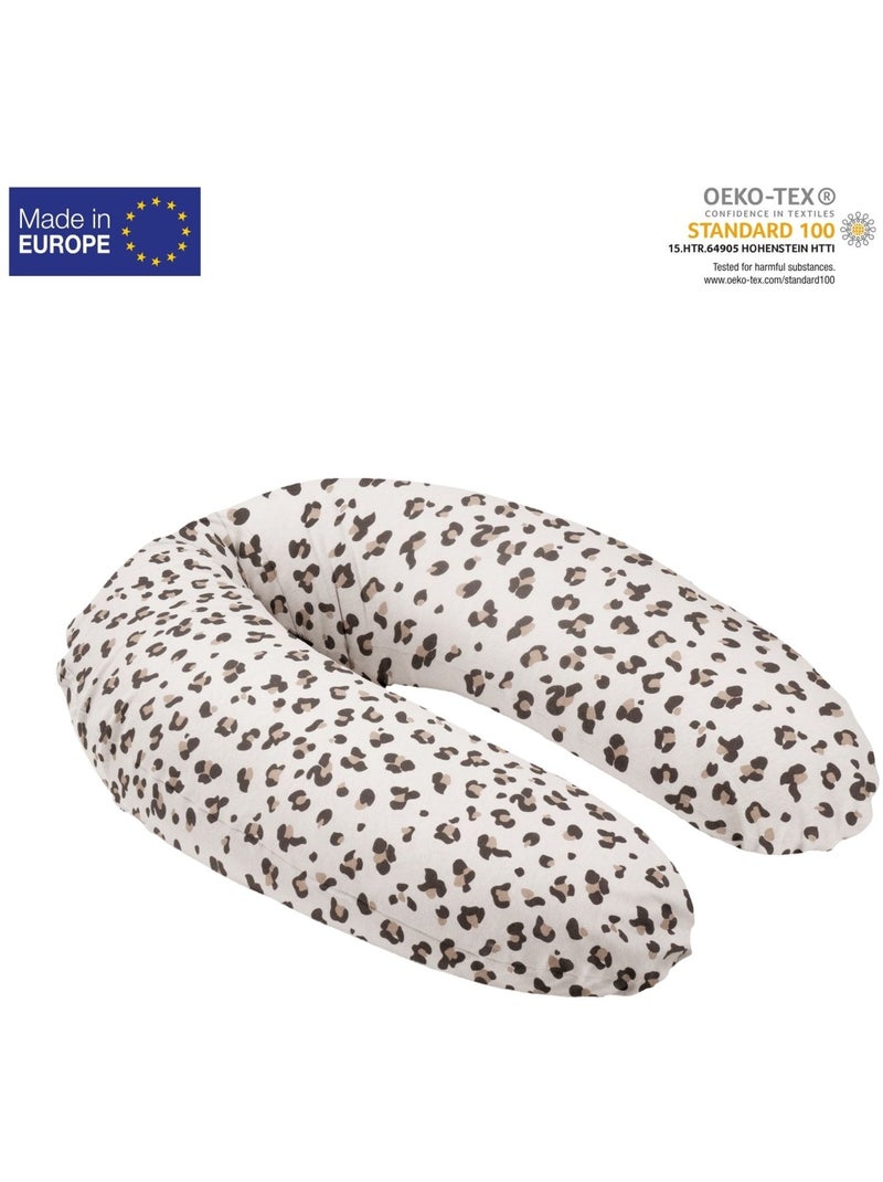 Coussin de grossesse et d'allaitement léopard - buddy Écru/Marron - Kiabi
